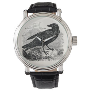 Vintage Raven Black Bird Crow Personalized Birds Watch