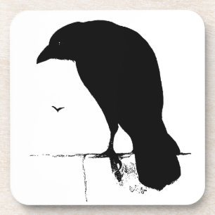 Vintage Raven - Customized Goth Crows Ravens Coaster