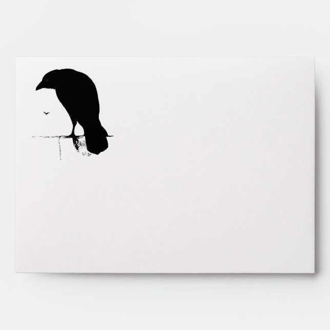 Vintage Raven - Customized Goth Crows Ravens Envelopes (Front)