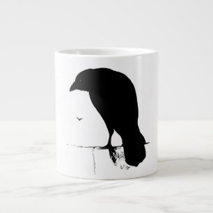 Vintage Raven - Customized Goth Crows Ravens Large Coffee Mug
