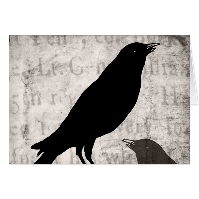 Vintage Raven Goth Collage Customized Birds Crow (Front Horizontal)