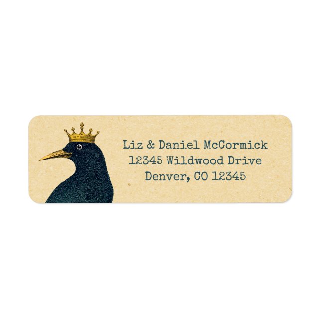Vintage Raven with Gold Crown (Front)