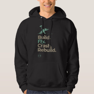 Vintage RC Plane Gifts Build Fly Crash Rebuild Air Hoodie