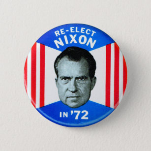 Vintage Re-Elect Nixon in 72 2 Inch Round Button