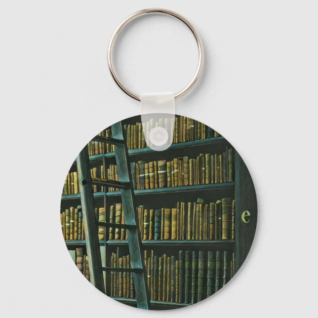 Vintage reading artwork gift keychain (Front)