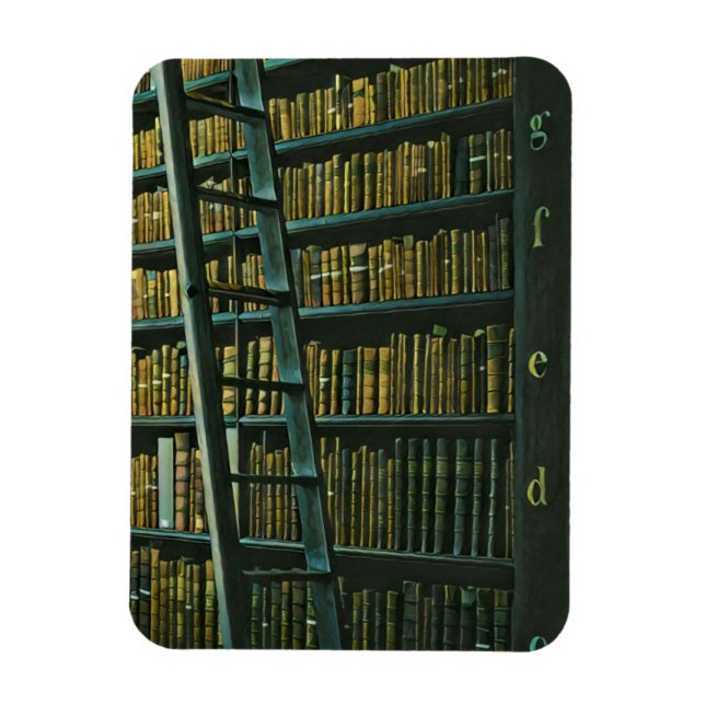 Vintage reading artwork gift magnet (Vertical)