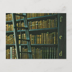 Vintage reading artwork gift postcard