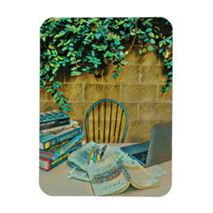 Vintage reading artwork magnet