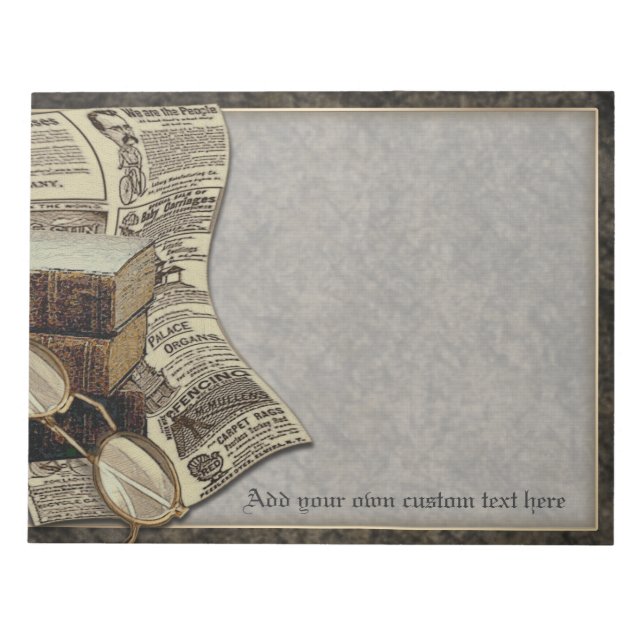 Vintage Reading Personalized Large Notepad (Front)