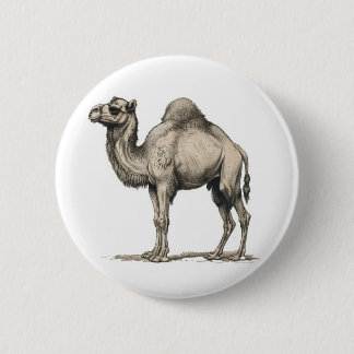 Vintage Realistic Camel Illustration-Desert Camel 2 Inch Round Button