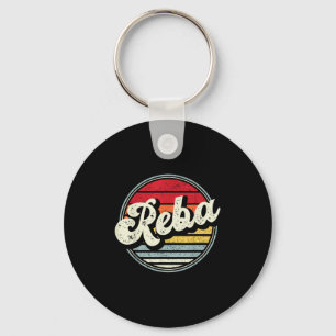 Vintage Reba Name Retro Style 70s 80s First For Me Keychain