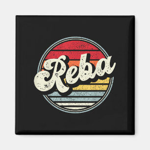 Vintage Reba Name Retro Style 70s 80s First For Me Magnet