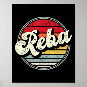 Vintage Reba Name Retro Style 70s 80s First For Me Poster