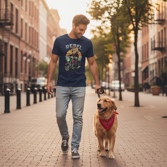 Vintage Rebel Biker Dog T-Shirt (Creator Uploaded)