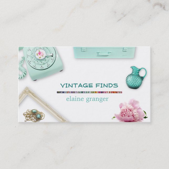 Vintage Recherche Trésors Carte de visite rétro (Devant)