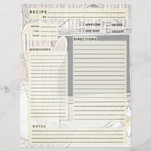Vintage Recipe Binder Insert