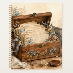 Vintage Recipe Box Cottage Kitchen Planner