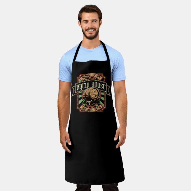 Vintage Recipe Brewhouse Original Beer Bartending  Apron (Worn)