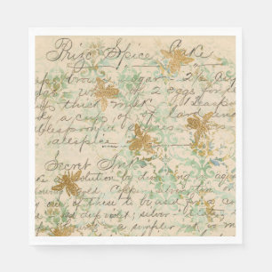 Vintage Recipe Honeybee Napkin