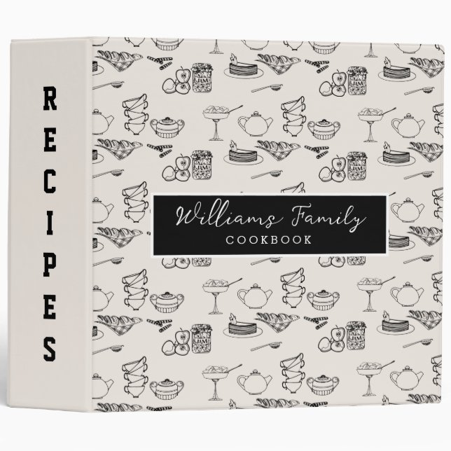 Vintage Recipes Cook Book Binder (Front/Spine)