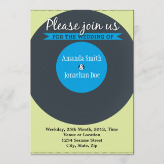 Vintage Record Wedding Invitation
