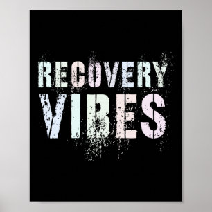 Vintage Recovery Vibes Sober Clean Aa Na Family Su Poster