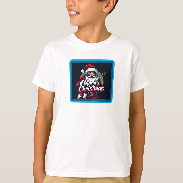 Vintage Red and blue Santa Claus T-Shirt (Front)