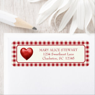 Vintage Red and Cream Gingham With Heart
