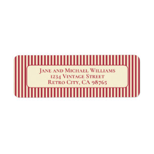Vintage Red and Cream Simple Stripe Christmas