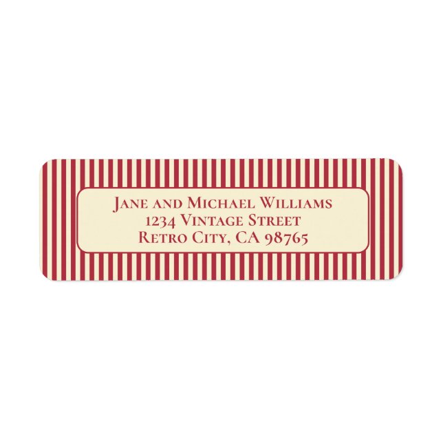 Vintage Red and Cream Simple Stripe Christmas (Front)