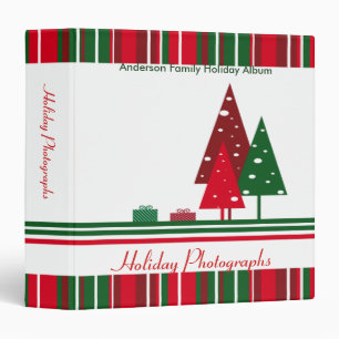 Vintage Red and Green Holiday Photographs Binder