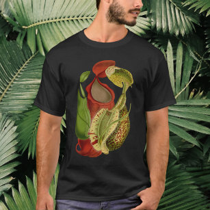 Vintage Red and Green Pitcher Plants - Nepenthes  T-Shirt