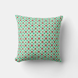 Vintage Red and Green Throw Pillow