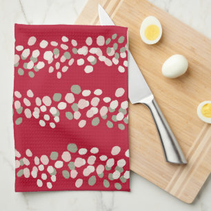 VIntage Red and Pink Christmas Kitchen Towel
