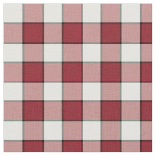 Vintage Red and White Chequered Plaid Fabric