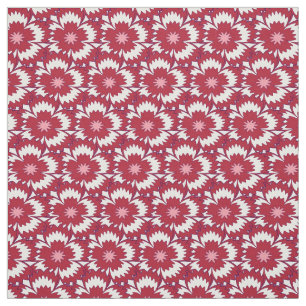 Vintage red and white floral Dianthus Barbatus Fabric