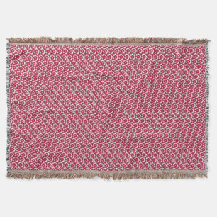 Vintage red and white floral Dianthus Barbatus Throw Blanket