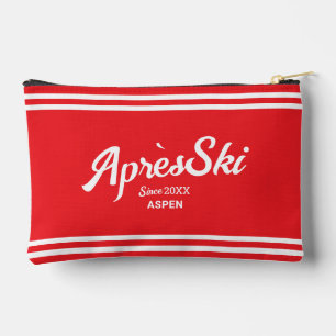 Vintage Red Apres Ski Custom Ski Resort & Year Accessory Pouch