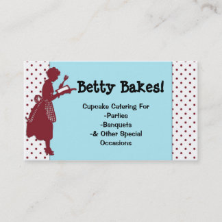Vintage Red & Aqua Cooking Related Business Card