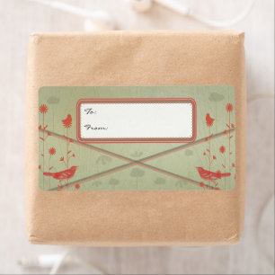 Vintage Red Birds Christmas Gift Tags