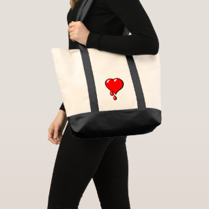 Vintage Red Bleeding Heart Liberal Pop Art Tote Ba Bag