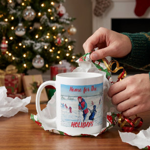 VINTAGE Red & Blue HOLIDAYS Personalize Coffee Mug