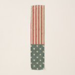 Vintage Red Blue Stars Stripes American USA Flag Scarf<br><div class="desc">Vintage Distressed Red Stripes and Deep Blue Star American USA Flag. Perfect for many United States Holidays; Fourth of July, Memorial Day, Flag Day, Labour Day just to name a few. For enquiries about custom design changes by the independent designer please email paula@labellarue.com BEFORE you customize or place an order....</div>