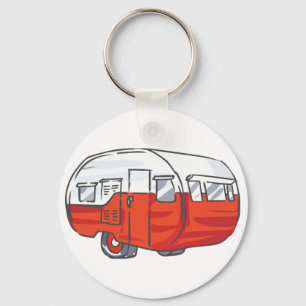 Vintage Red Camper Keychain