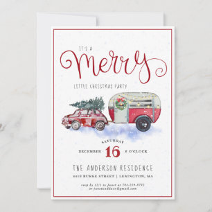 Vintage Red Camper Trailer Christmas Party