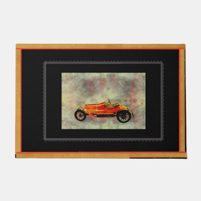 Vintage Red Car Door Mat (Front)