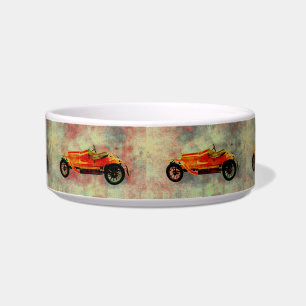 Vintage Red Car Pet Bowl