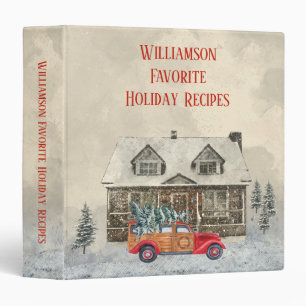 Vintage Red Car Rustic Family Recipe Cookbook Binder