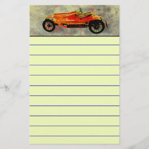 Vintage Red Car Stationery