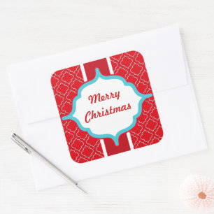 Vintage Red Christmas Stickers